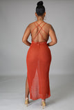 Amber Rust Sheer Dress